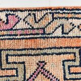 3x11 Pastel Salmon & Pink Runner, Natural Wool Runner Rug, 87x342 Cm