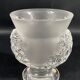 Vase on pedestal with foliage decoration signed lalique saint-cloud, possible pair