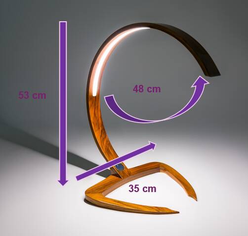 Scorpio table lamp, solid walnut, design matevž klopčič (m-interi)