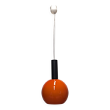 Orange opaline ball pendant by Parscot, France circa 1970.