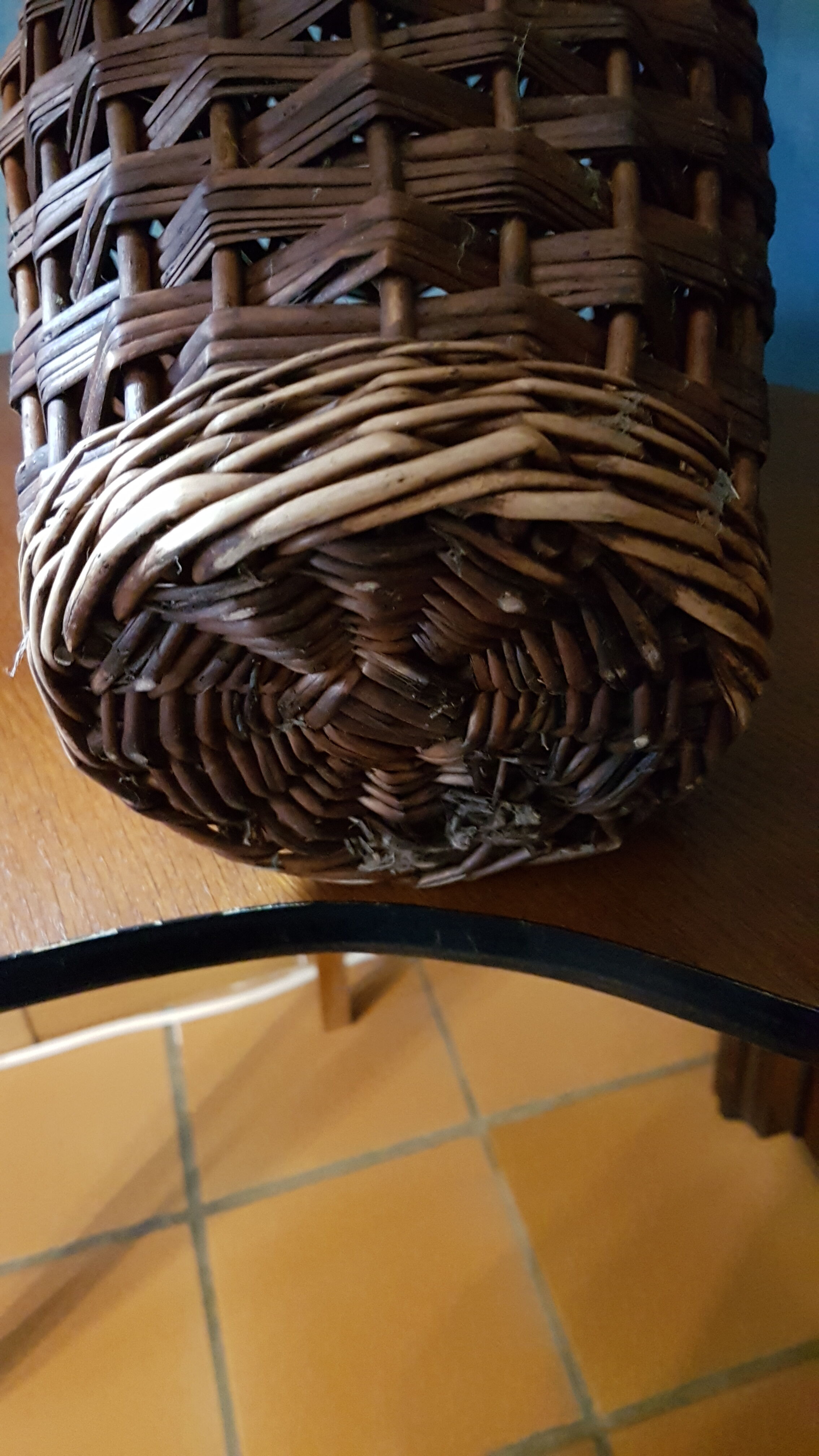 Rattan wicker basket vase