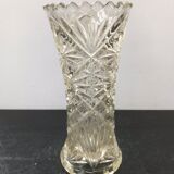 Old vase glass moulded decor vintage stars