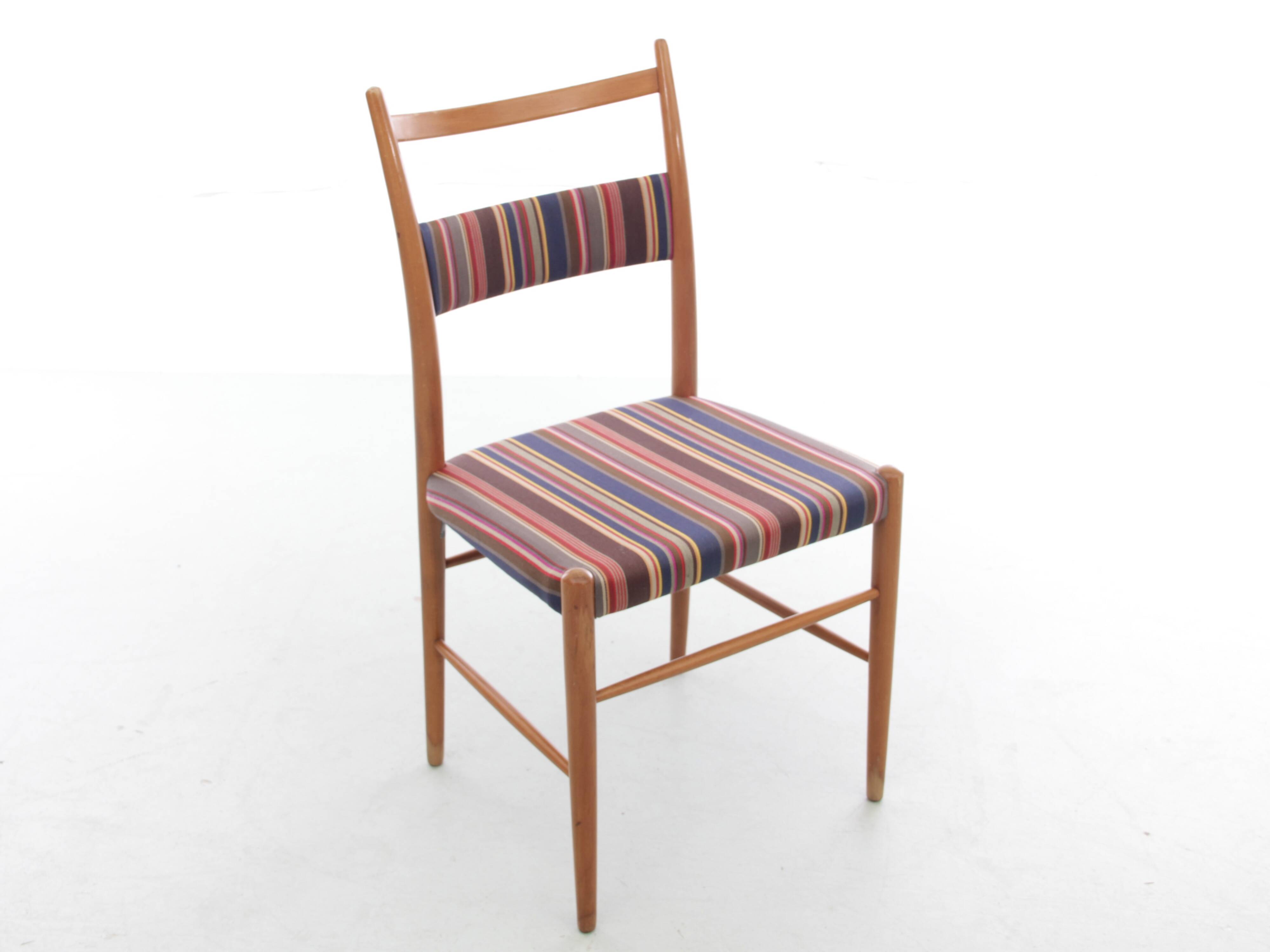 Set of 4 Scandinavian chairs by Yngve Ekstrom, Paul Smith fabric