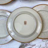 8 Petites Assiettes en grès moucheté Tulowice mid century XXe