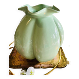 Vintage turquoise flower shaped vase.