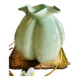 Vintage turquoise flower shaped vase.