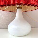 Vintage table lamp with pleated lampshade, mid century interior