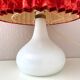 Vintage table lamp with pleated lampshade, mid century interior