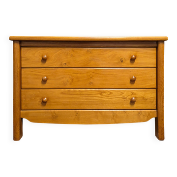 Solid elm chest of drawers from the 1980s