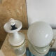 Vintage white opaline globe bedside lamp