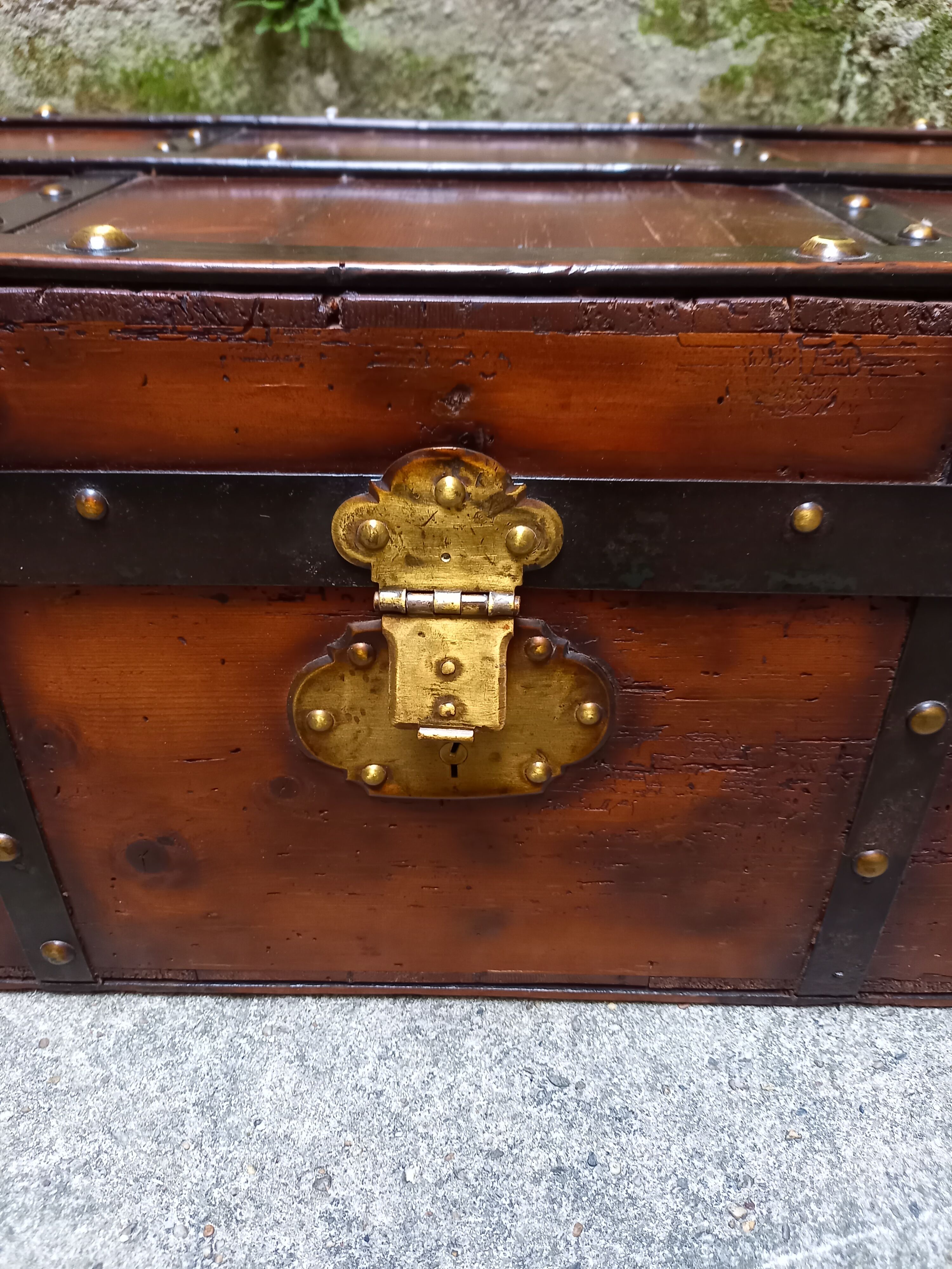 Old travel trunk, early twentieth century, restored