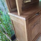 Art Deco two-body sideboard in natural chestnut.