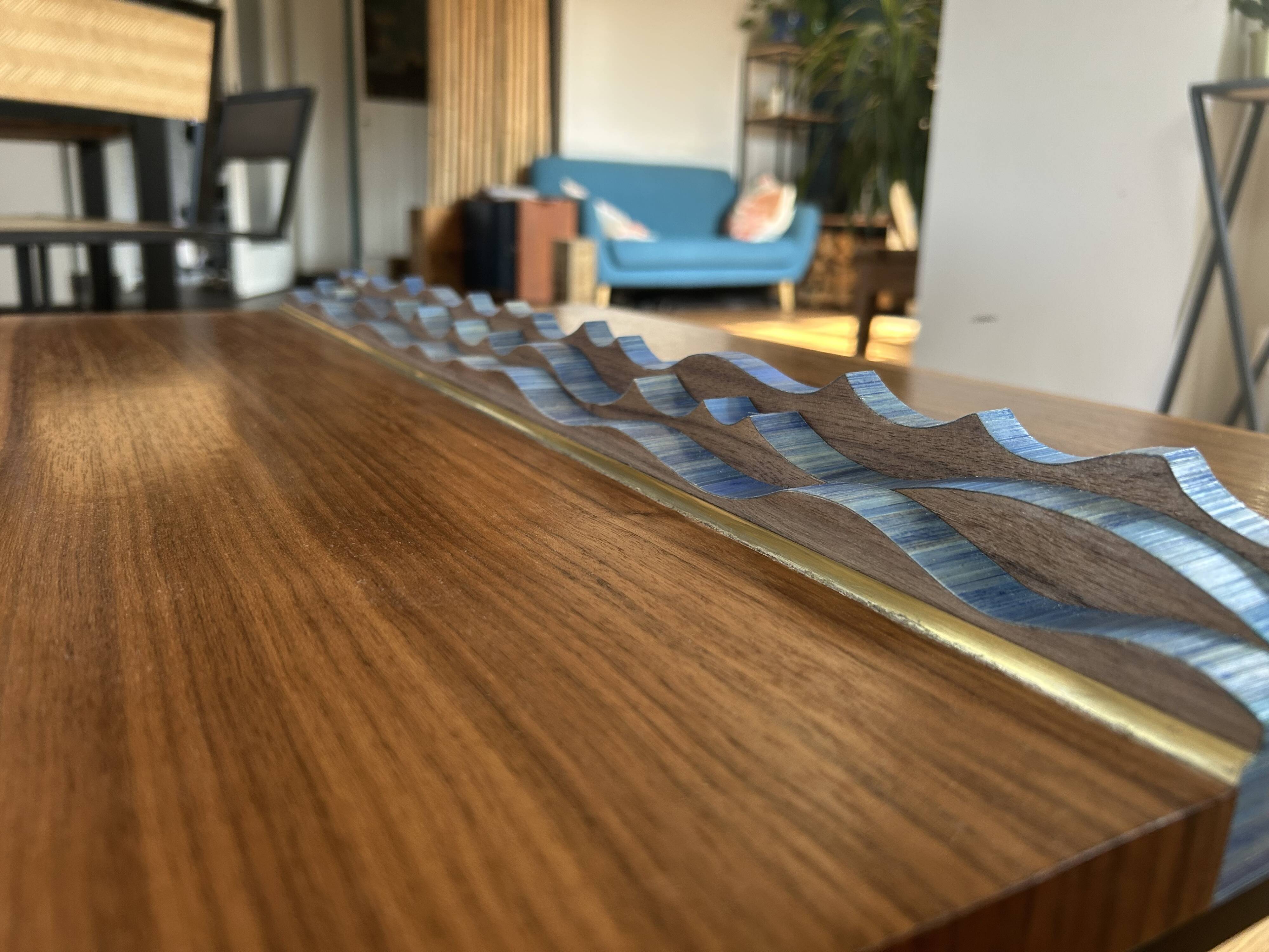 Walnut straw coffee table