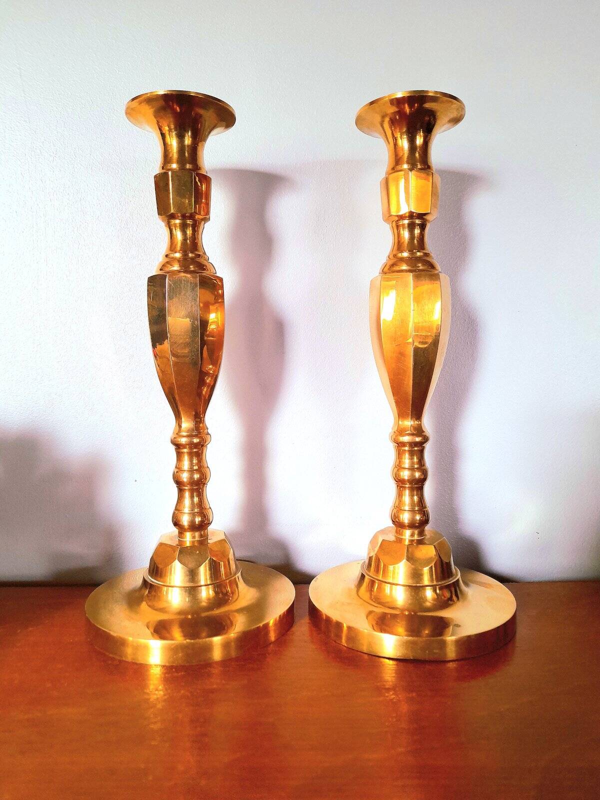 Pair of brass candlesticks