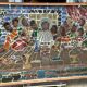 Large stained glass window the last supper circa 1960 - raw glass blocks - h 119 x l 161 cm