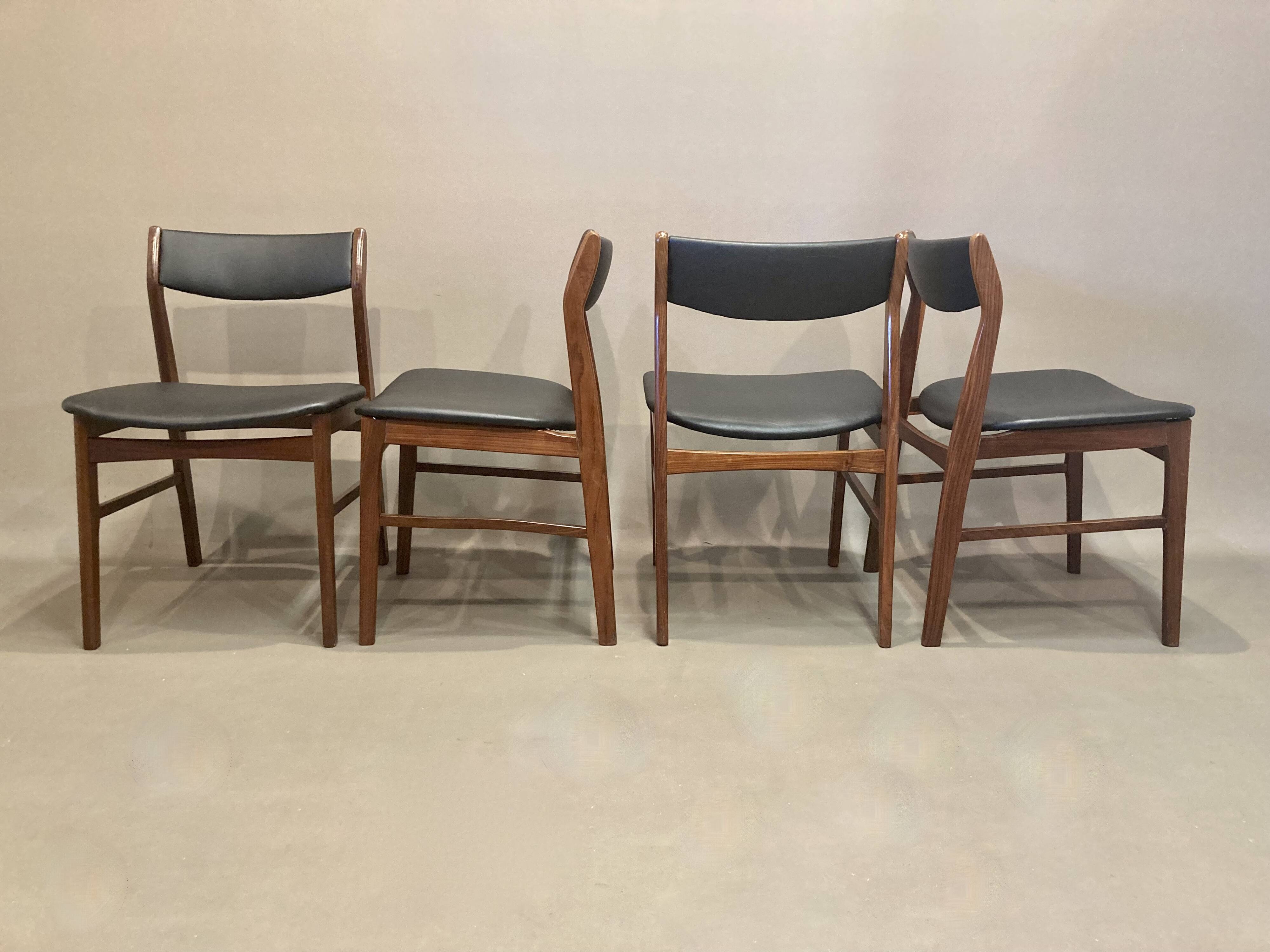 Set of 4 "Scandinavian design" chairs 1950