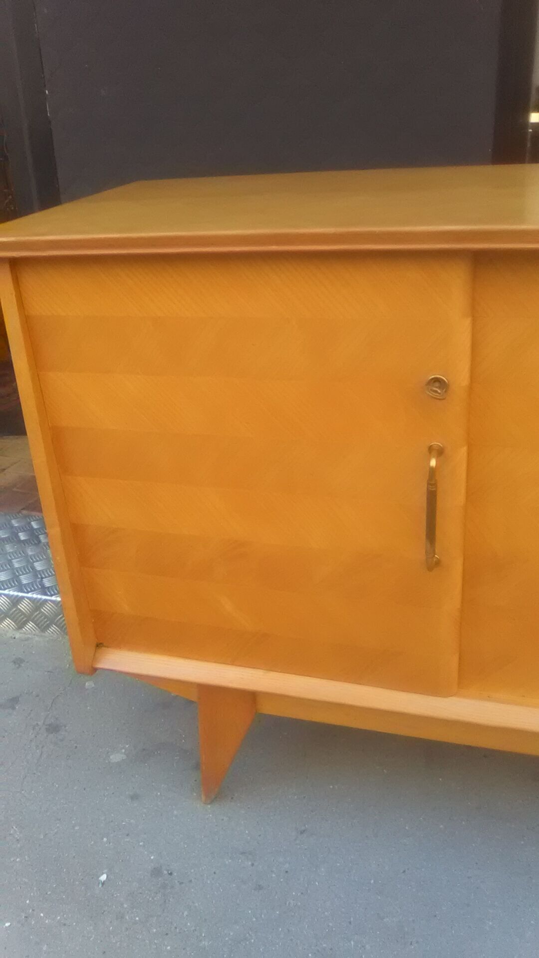 Vintage sideboard 1950 oak foot compass
