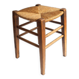 Old stool with straw seat