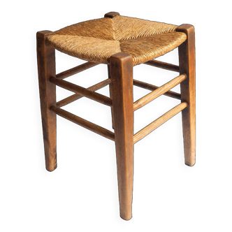 Tabouret ancien assise paille