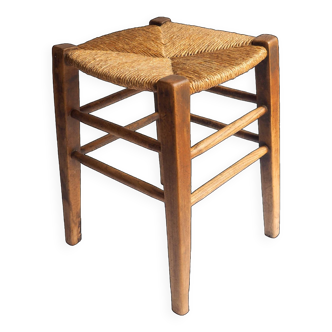 Old stool with straw seat