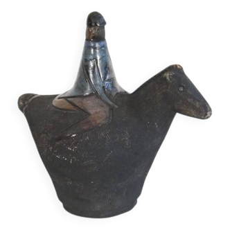 Cheval et son cavalier en ceramique de Lars bergsten