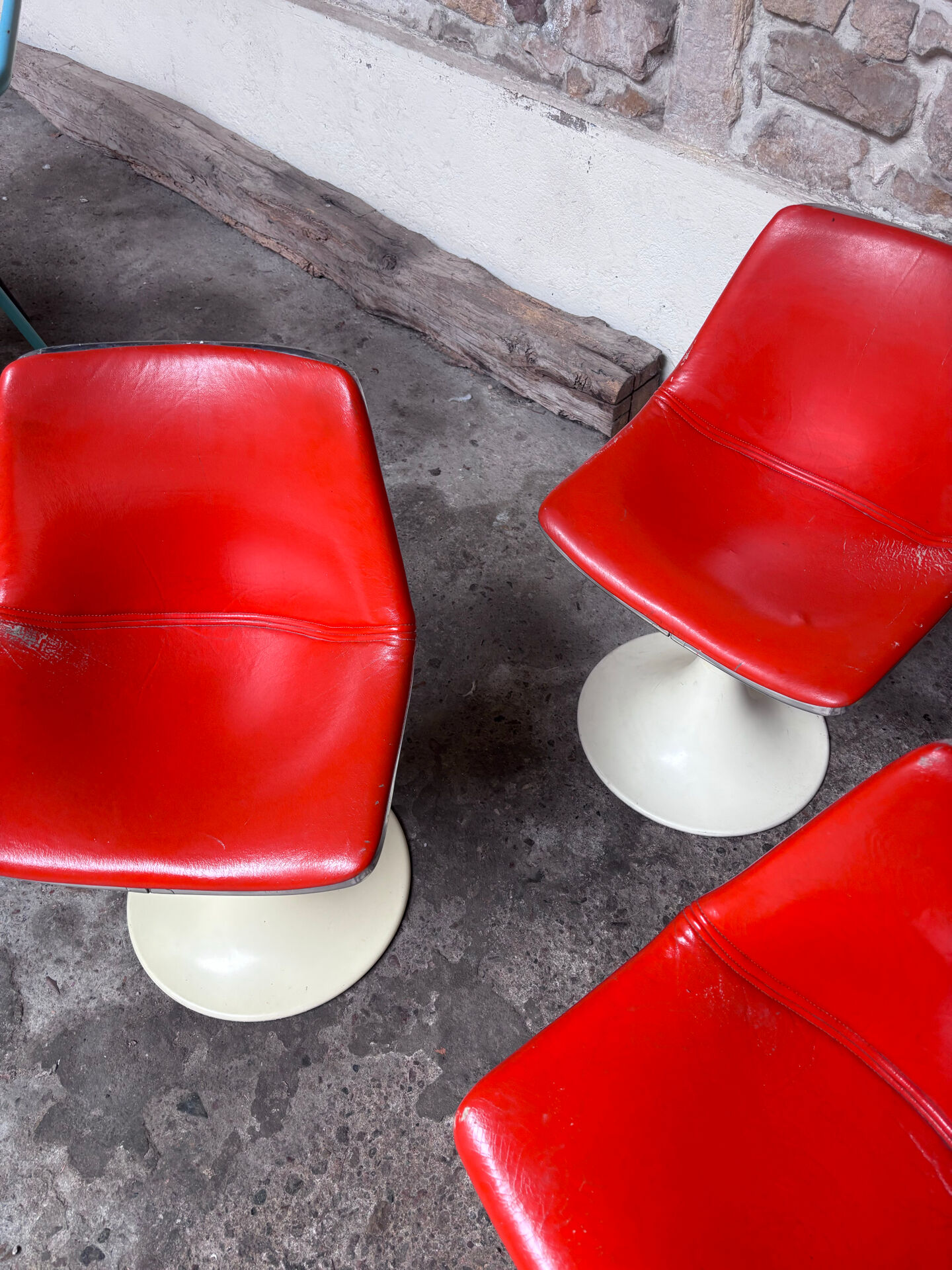 Tulip leg armchairs