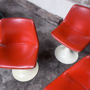 Tulip leg armchairs