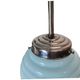 Vintage blue ribbed glass art deco hanging lamp 1950s