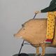 Antique pull toy, metal, hand-painted decoration, clown circus