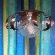 Suspension verre et métal chromé année 70