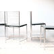 Set of 4 chrome and leather chairs by Cidue, Italy 1970's