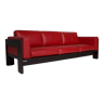 Knoll & Scarpa "Bastiano" sofa in red leather, 3 seats.