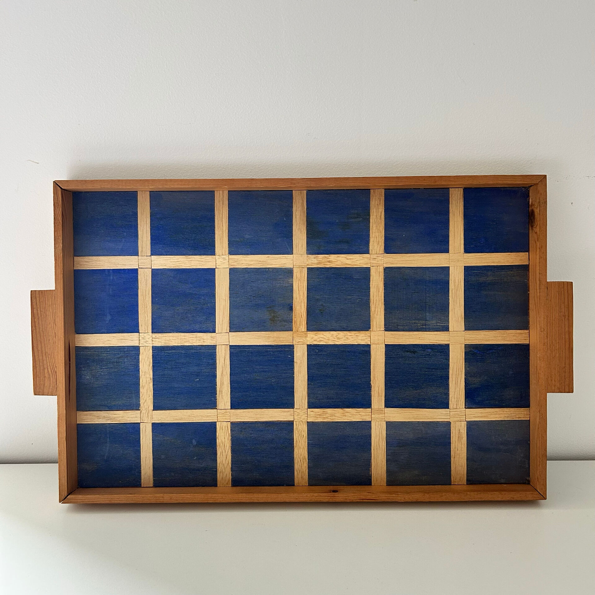 Blue checkered plate unique piece
