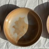 11 assiettes creuses artisanales vintage en grès mat