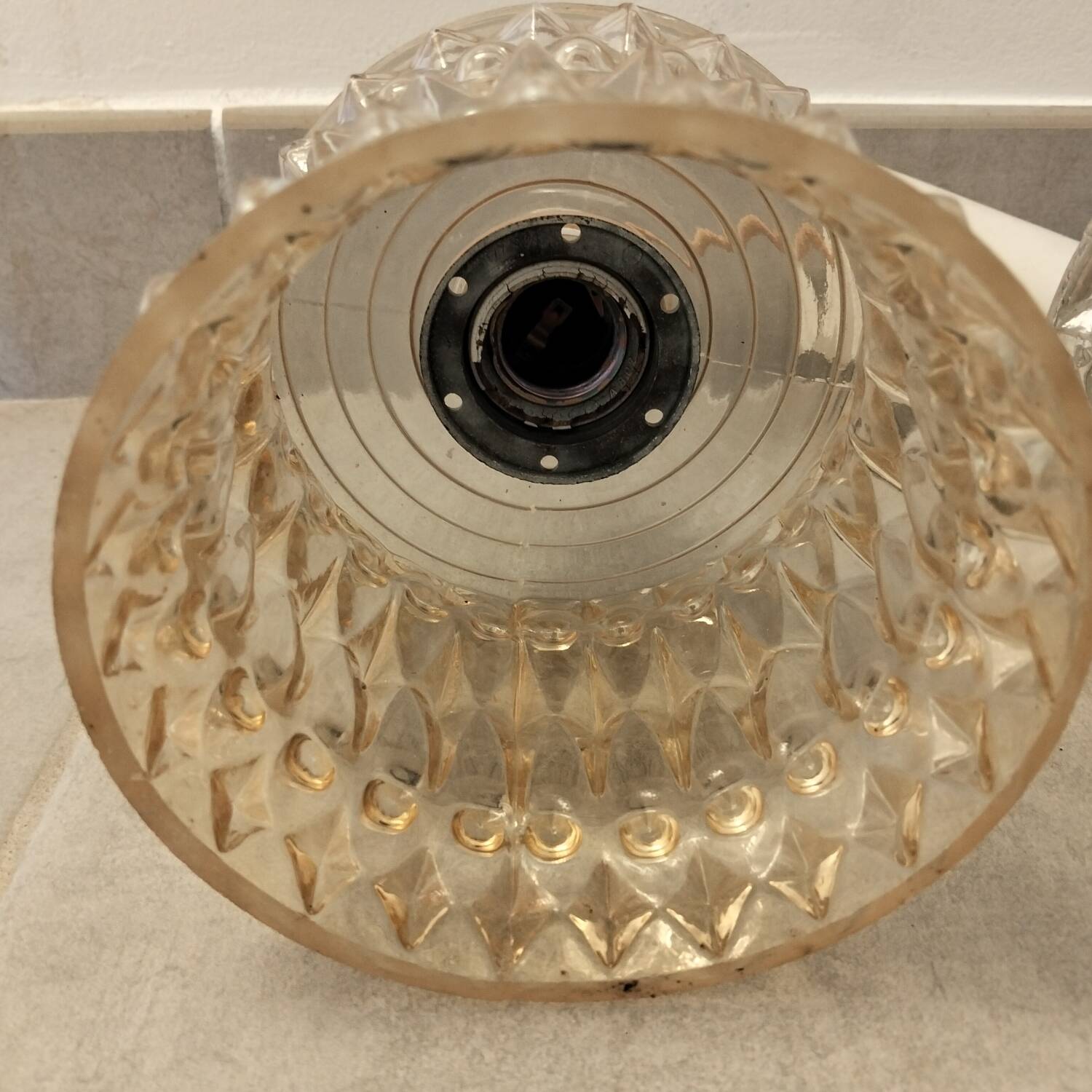 2 small chandeliers, vintage glass lights, 60s