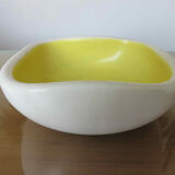 Empty pocket keramos in white and yellow ceramic 50s 60s