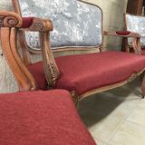 2-seater sofa and 2 armchairs in Louis XV style, revamped