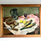 Still Life, signed, 90s , golden frame