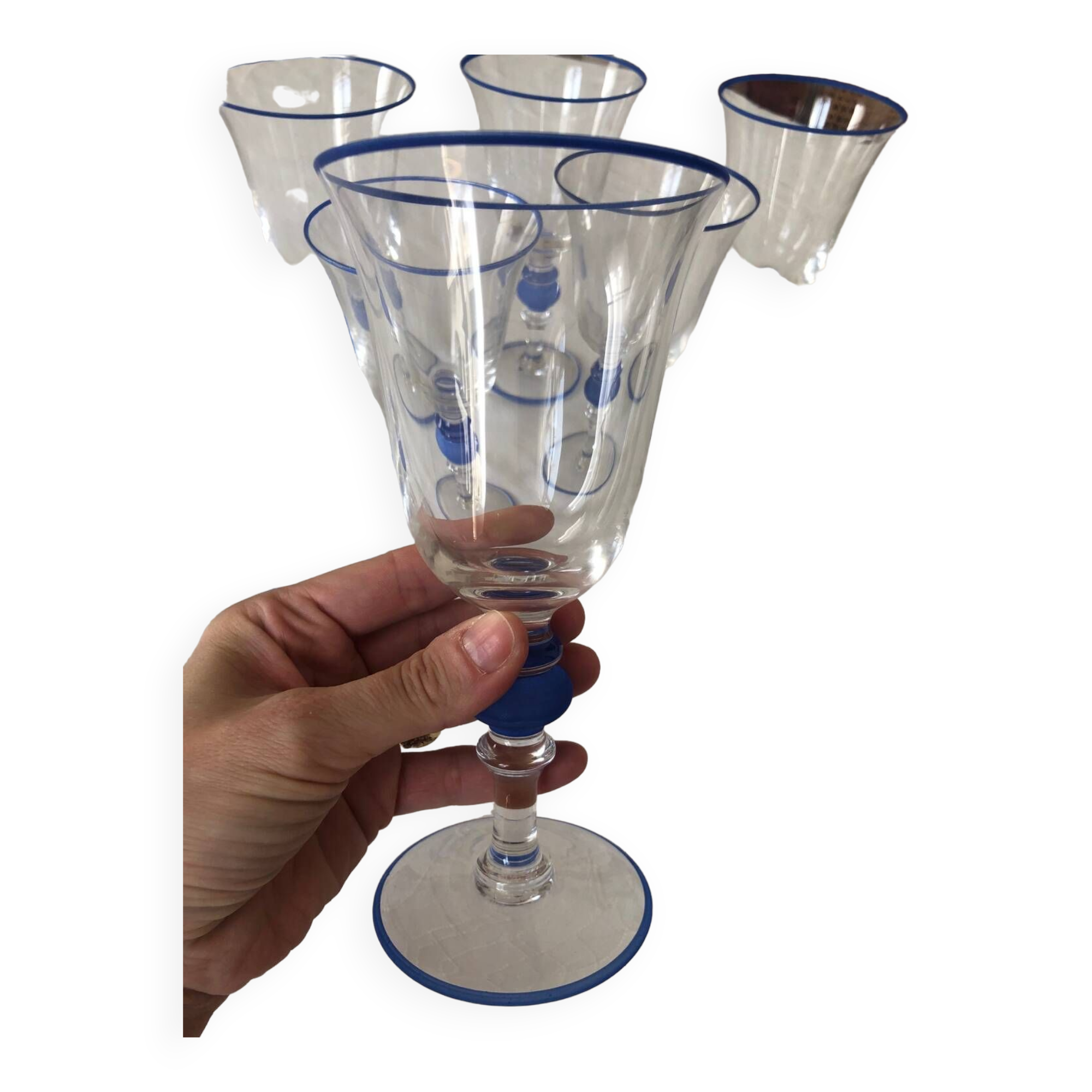 Set of 7 Paco Rabanne stemmed glasses