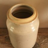 Vintage pink beige glazed stoneware pot