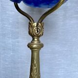 Art Nouveau bronze and glass paste lamp