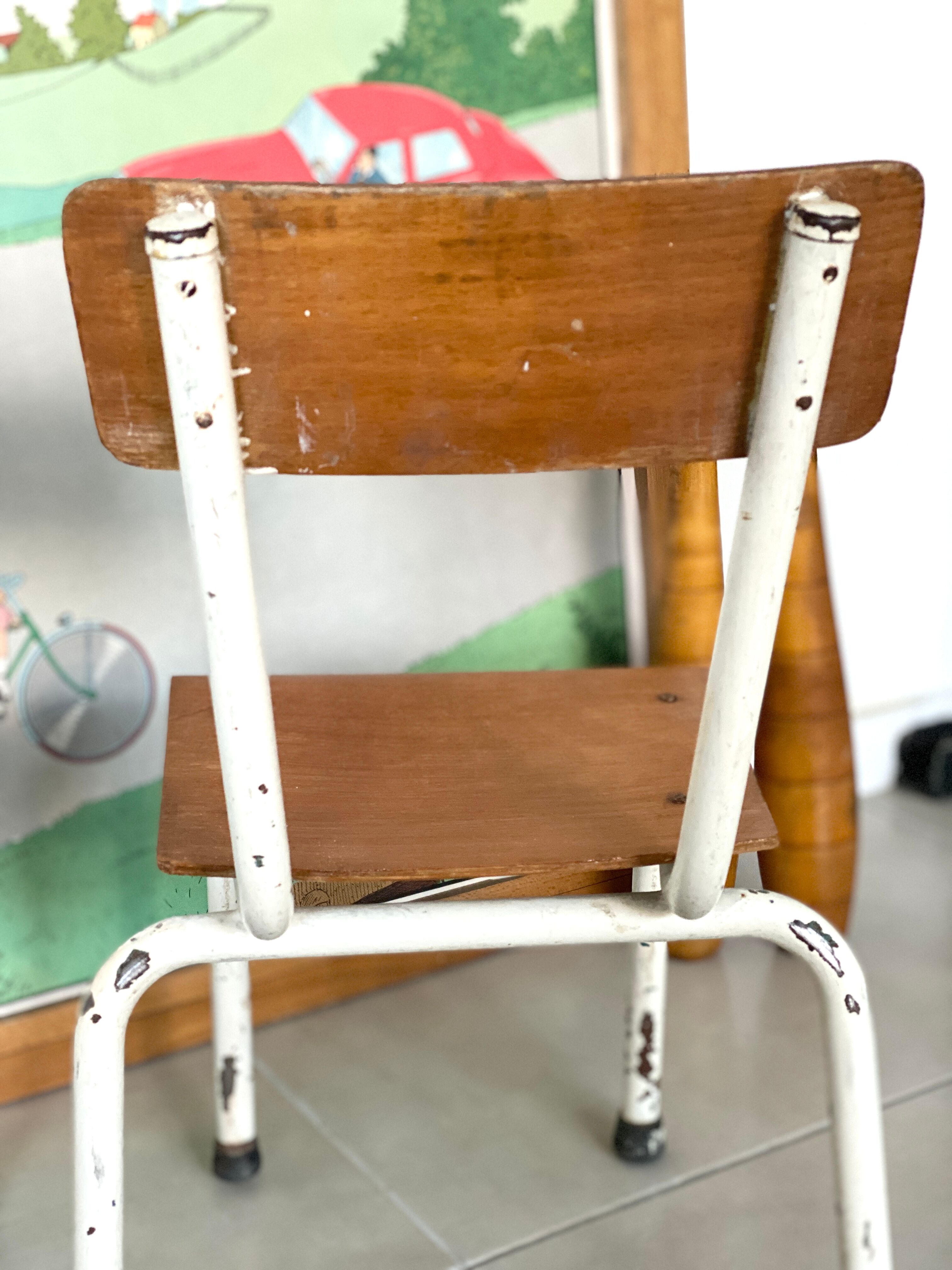 Pair of vintage school chairs