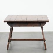 Antique Swiss extendable dining table made of oak from the mid-19th century