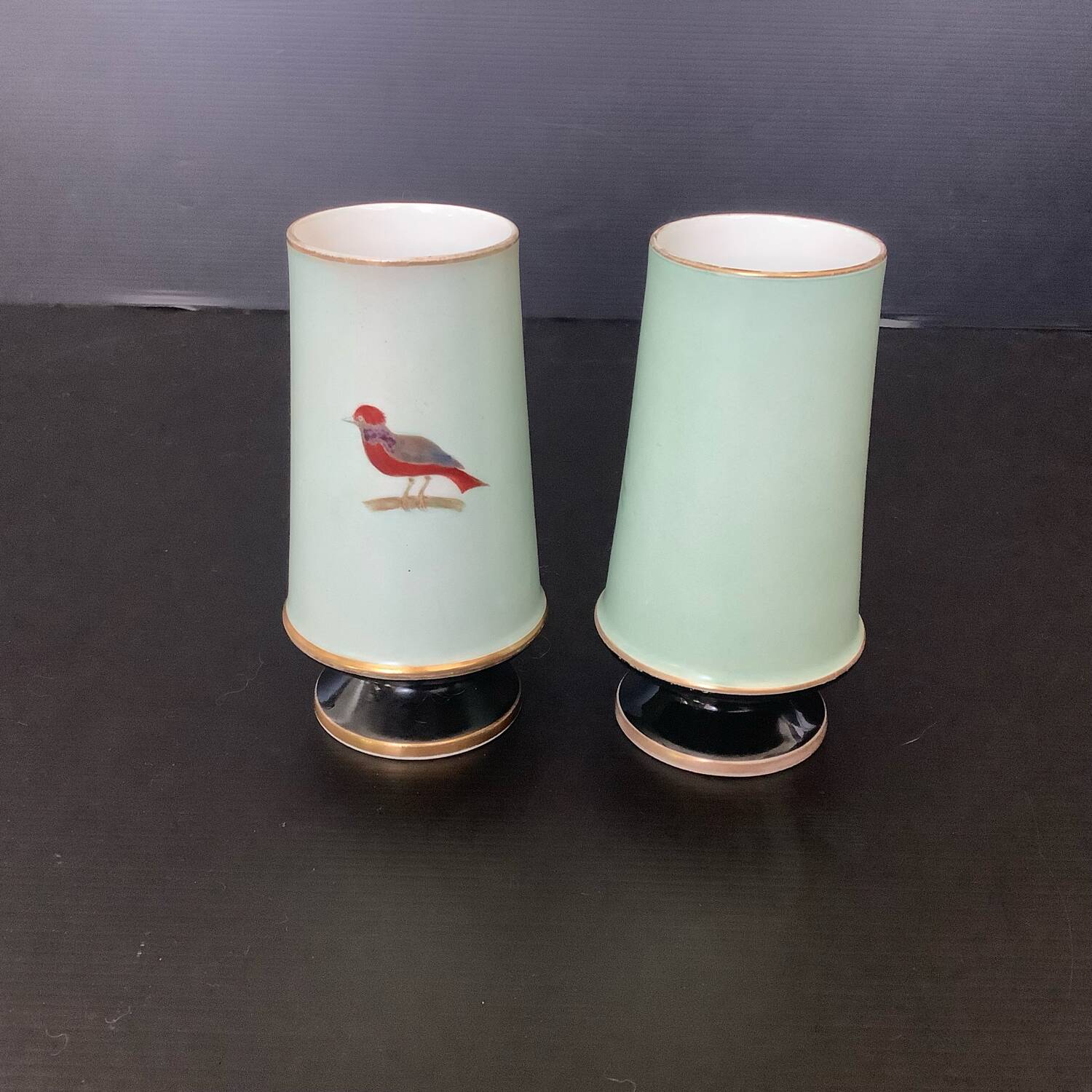 Pair of 19th Century Paris Porcelain Vases with Flower Decor