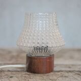 Vintage table lamp, Philips lamp, wood and glass lamp