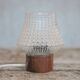 Lampe de table Philips vintage en bois et verre