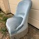 Sky blue velvet toad armchair