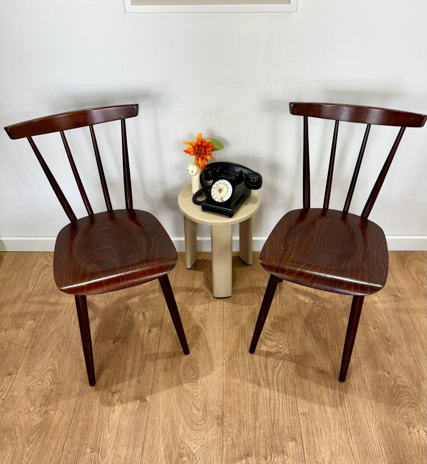 Czechoslovakian style bistro chairs from the 60s