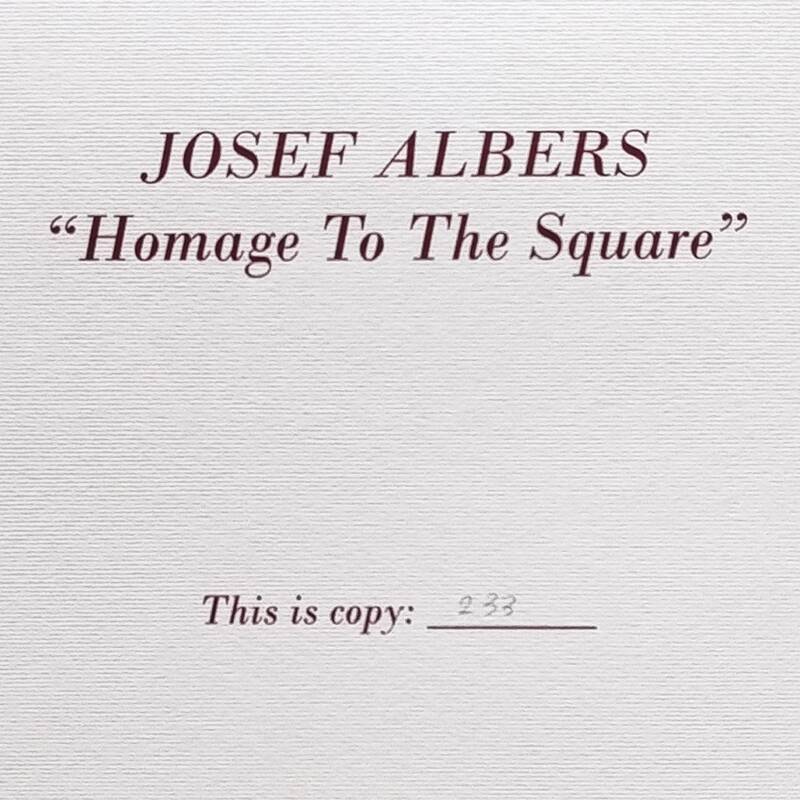 1970s Stunning Josef Albers "Homage to The Square" Lithograph by Guggenheim Museum - New York