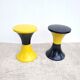 Yellow/black Tam Tam stool branded Massonnet Stamp n/j